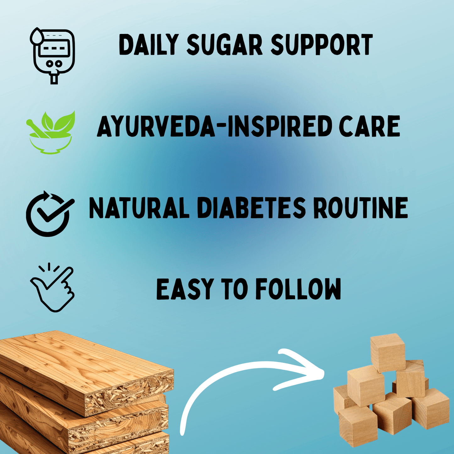 Sugar Control Vijaysar Wooden Cubes