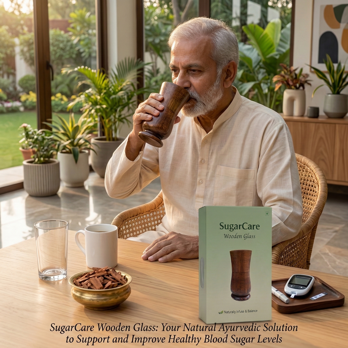 Sugar Balance Wooden Water Glass (100% Natural)