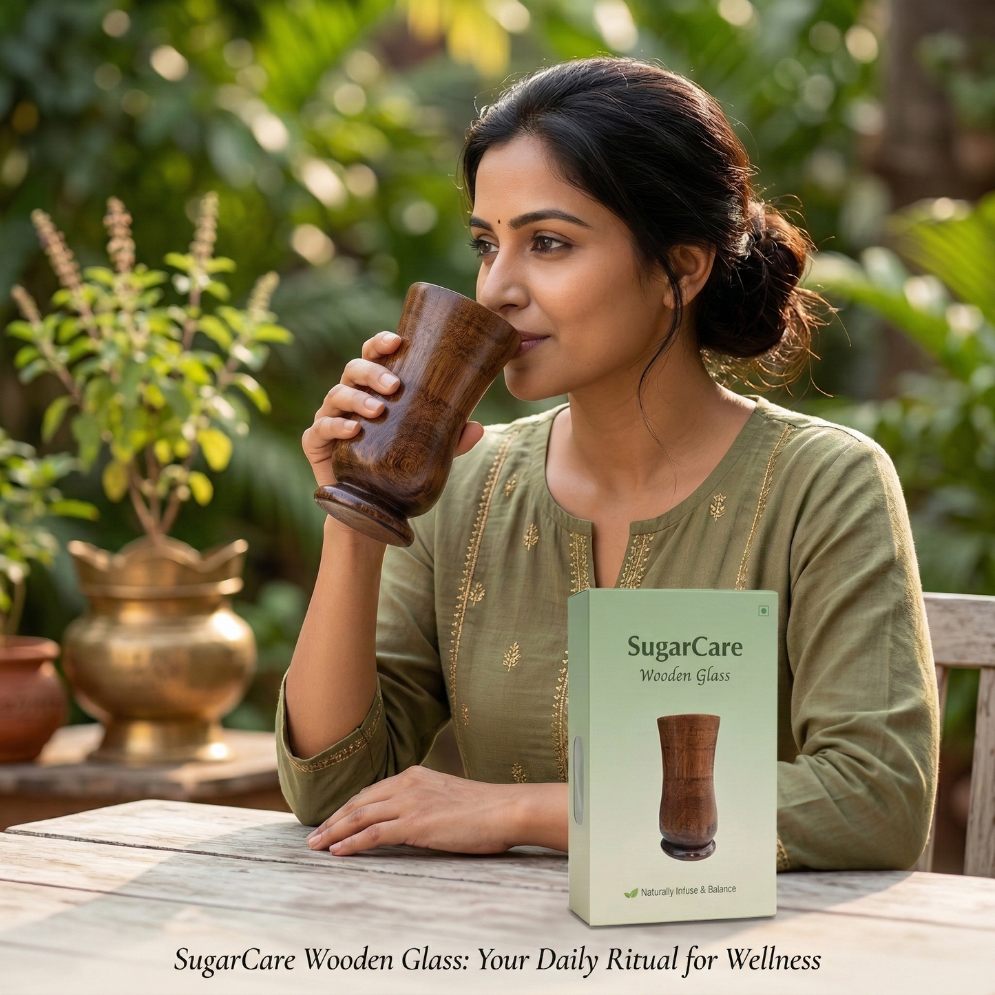 Sugar Balance Wooden Water Glass (100% Natural)