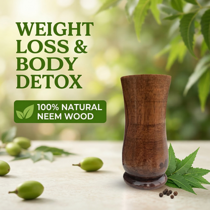 Weight Loss and Body Detox Wooden Water Glass (100% Natural)