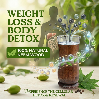 Weight Loss and Body Detox Wooden Water Glass (100% Natural)