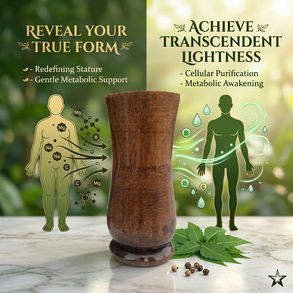 Weight Loss and Body Detox Wooden Water Glass (100% Natural)